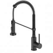 Смеситель для кухни Kraus Bolden с выдвижной лейкой сенсорный матовый черный KSF-1610MB