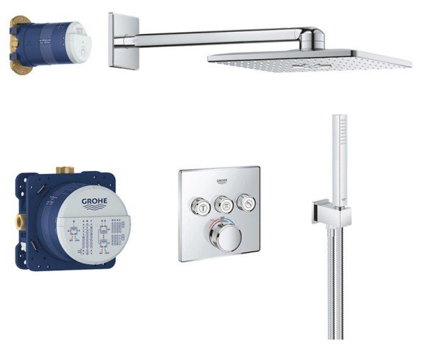 Душевая система скрытого монтажа Grohe Grohtherm SmartControl с Rainshower 310 SmartActive Cube хром 34804000