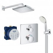 Душова система прихованого монтажу Grohe Grohtherm із Tempesta Cube 250 хром UA26415SC0