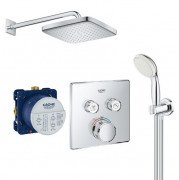 Душевая система скрытого монтажа Grohe Grohtherm SmartControl с Tempesta Cube 250 хром UA26415SC1