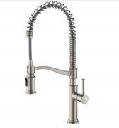 Смеситель для кухни Kraus Sellette с выдвижной лейкой латунь сатин KPF-1683SFS