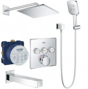 Душевая система скрытого монтажа Grohe Grohtherm SmartControl с Rainshower Mono 310 Cube хром UA26405SC2