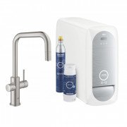 Смеситель Grohe Blue Home с функцией очистки воды со стартовым комплектом нержавеющая сталь 31543DC0