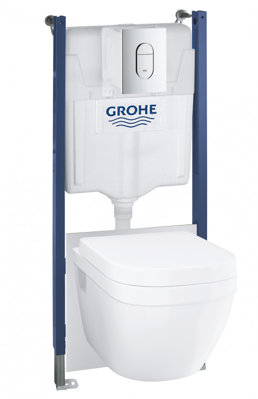 Комплект инсталляции Grohe Solido 5в1 с унитазом Euro Ceramic Rimless Soft close 39701000