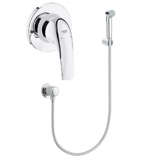 Гигиенический душ со смесителем скрытого монтажа Grohe BauCurve с Tempesta-F Trigger Spray хром UA11104400