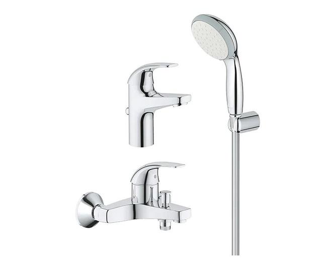 Набір змішувачів для ванної Grohe Start Curve з душовим гарнітуром хром 126746