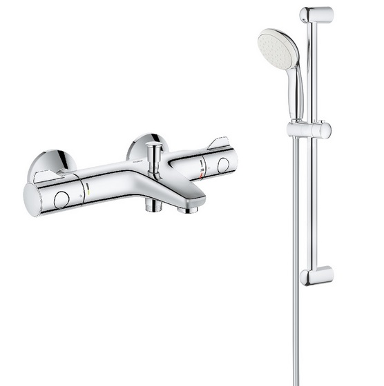 Термостат для ванної Grohe Grohtherm 800 з душовим гарнітуром New Tempesta 100 хром UA34567007