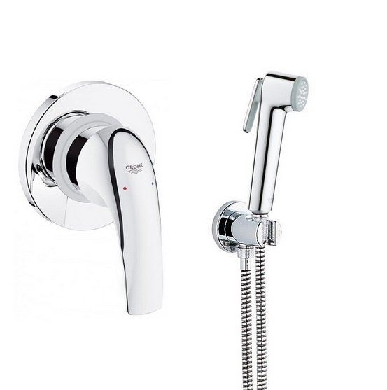 Гігієнічний душ із змішувачем прихованого монтажу Grohe BauCurve з New Tempesta-F хром UA11144400