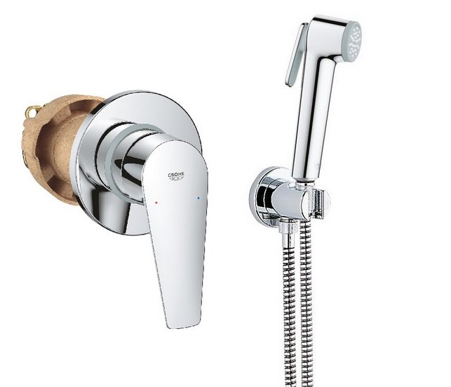 Гигиенический душ со смесителем скрытого монтажа Grohe BauEdge New с Tempesta-F Trigger Spray 30 хром UA28512001