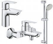 Набор смесителей для ванной Grohe BauEdge 3 в 1 с душевым гарнитуром хром UA123365S0
