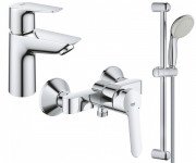 Набір змішувачів для ванної Grohe BauEdge 3 в 1 з душовим гарнітуром хром UA123208S0