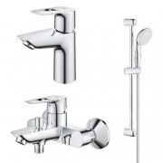Набор смесителей для ванной Grohe BauLoop 3 в 1 с душевым гарнитуром хром UA123214S0