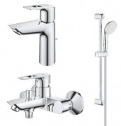 Набір змішувачів для ванної Grohe BauLoop 3 в 1 з душовим гарнітуром хром UA123215M0