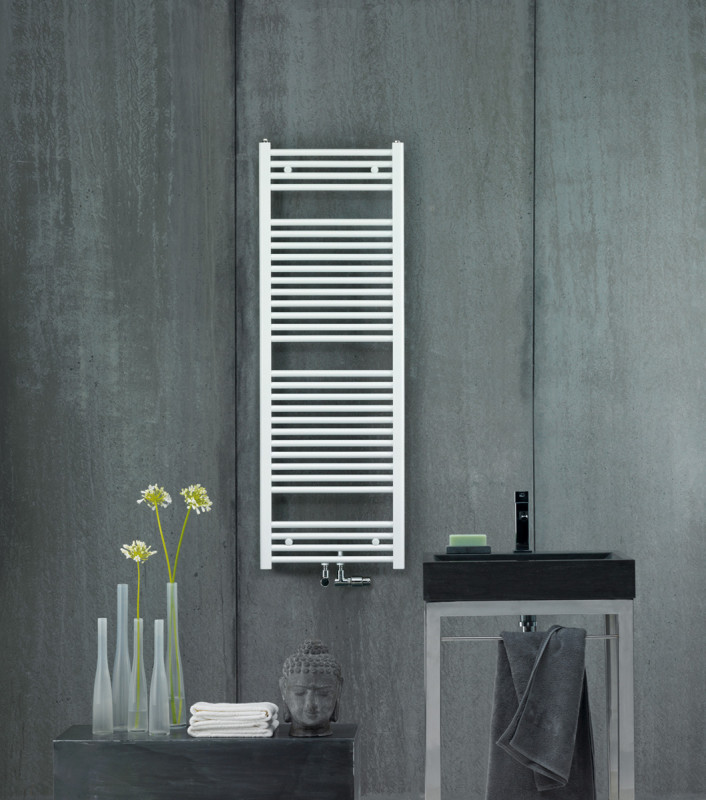 Сушка для рушників водяна комбінована Zehnder Virando 122,6х50 см з теном NEX білий AB-120-050-05-9016-NEX-MB