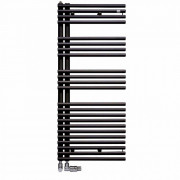 Сушка для рушників водяна Zehnder Forma Asym 116,1х49,6 см правий з теном HOTS чорний матовий LFAR-120-050-9217-HOTS-HID