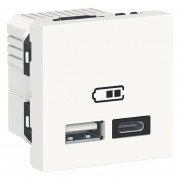 Двойная USB-розетка Schneider Electric Unica New A+C белый NU301818