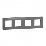 Рамка 4-постова Schneider Electric Unica New Studio Color нікель/антрацит NU280853