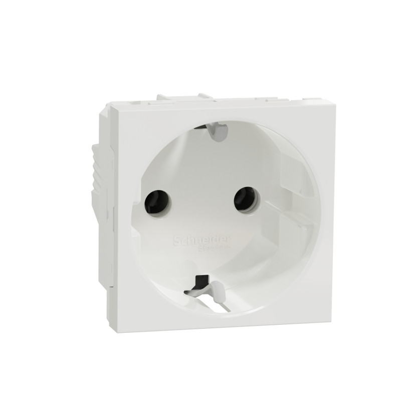 Розетка Schneider Electric Unica New 2 модуля с заземлением белый NU303618