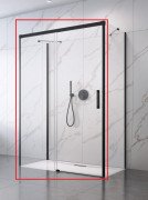 Душові двері Radaway Idea Black KDJ+S 130х200.5 см розсувна ліва чорний/прозоре скло 10116130-54-01L