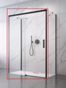 Душові двері Radaway Idea Black KDJ+S 140х200.5 см розсувна ліва чорний/прозоре скло 10116140-54-01L