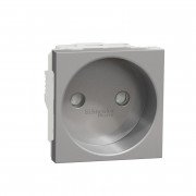 Розетка Schneider Electric Unica New 2 модуля без заземлення алюміній NU303330