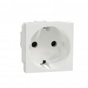 Розетка Schneider Electric Unica New 2 модуля с заземлением белый NU303618