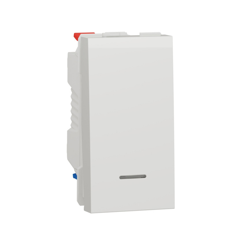 Вимикач Schneider Electric Unica New 1-клавішний із нейтраллю 1 модуль білий NU310318S