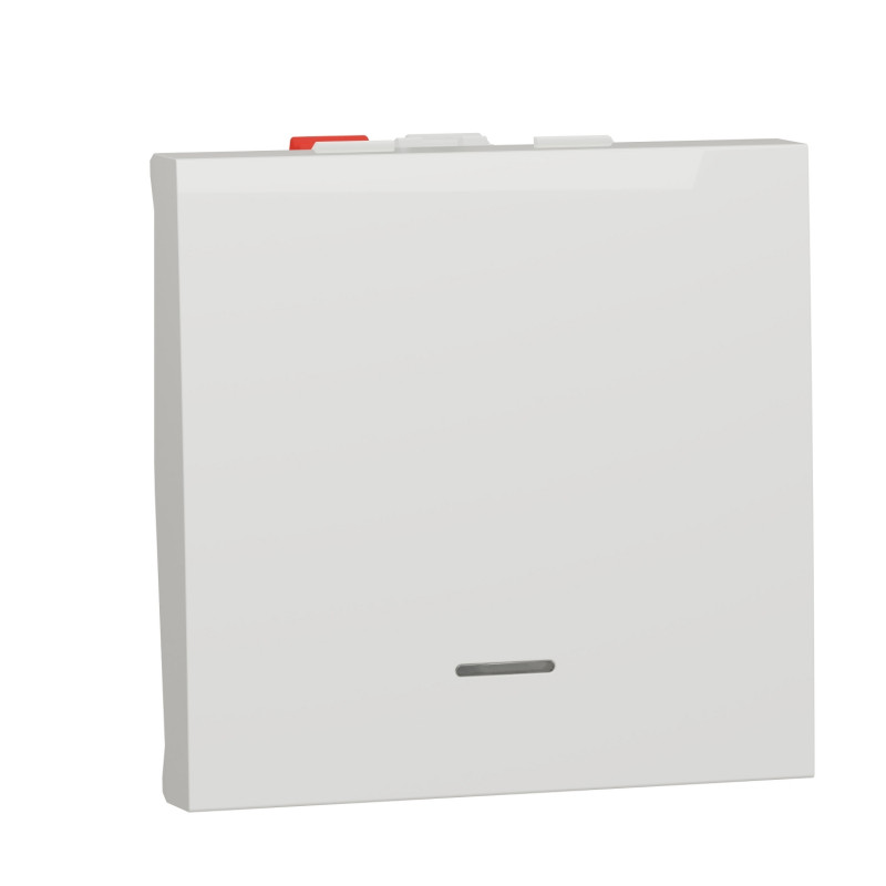Вимикач Schneider Electric Unica New 1-клавішний з нейтраллю схема 6 2 модулі білий NU320318S