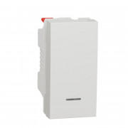 Выключатель Schneider Electric Unica New 1-клавишный кнопочный с подсветкой схема 1 1 модуль белый  NU310618N