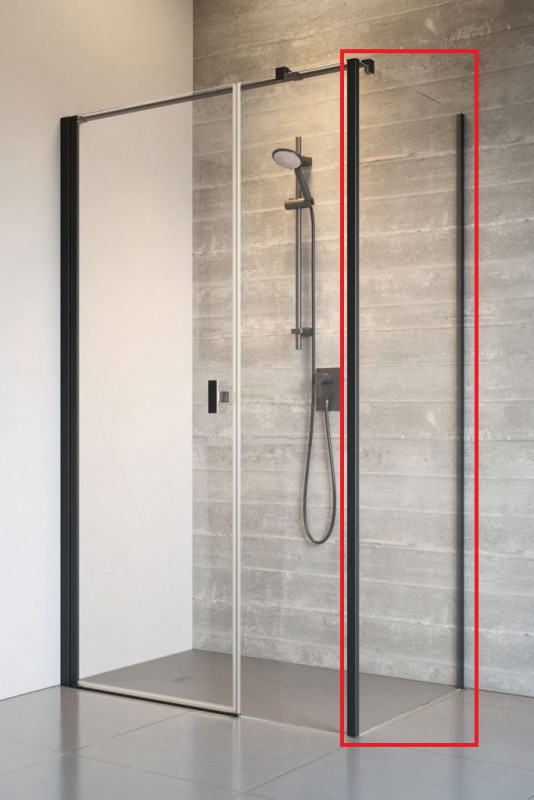 Душова бічна стінка Radaway Nes Black KDS I S3 75×200 см чорний/прозоре скло 10043075-54-01