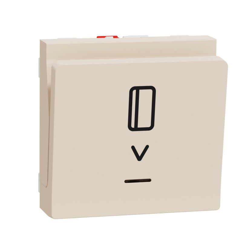 Картковий вимикач Schneider Electric Unica New з підсвічуванням 2 бежевого модуля NU328344