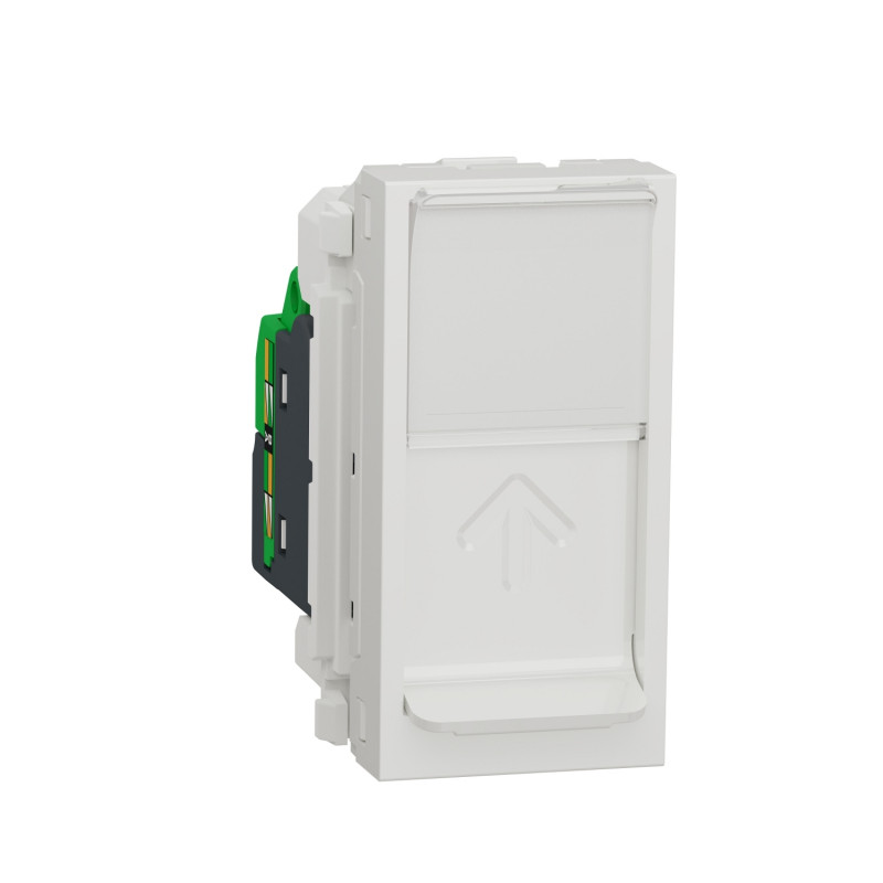 Розетка компьютерная Schneider Electric Unica New RJ45 одиночная категория 5e STP 1 модуль белый NU341218