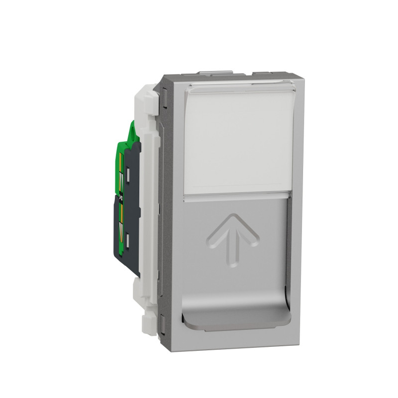 Розетка компьютерная Schneider Electric Unica New RJ45 одиночная категория 5e STP 1 модуль алюминий NU341230