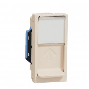 Розетка комп'ютерна Schneider Electric Unica New RJ45 категорія 6 UTP 1 модуль бежевий NU341444