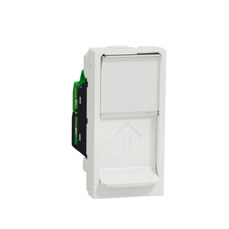 Розетка компьютерная Schneider Electric Unica New RJ45 одиночная категория 6 STP 1 модуль белый NU341618