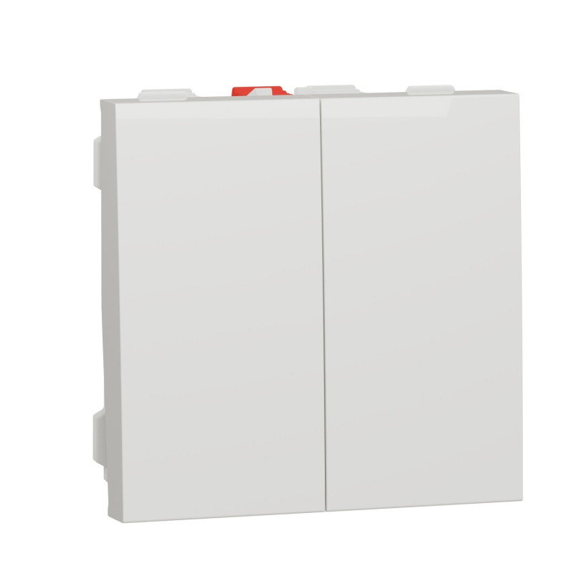 Выключатель Schneider Electric Unica New 2-клавишный схема 5 2 модуля белый NU321118