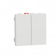 Вимикач Schneider Electric Unica New 2-клавішний 2 х схема 6 2 модулі білий NU321318