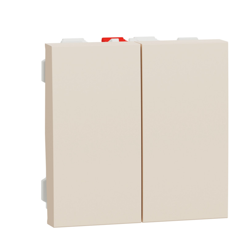 Вимикач Schneider Electric Unica New 2-клавішний 2 х схема 6 2 модулі бежевий NU321344