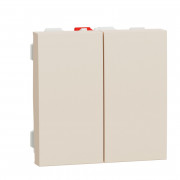 Вимикач Schneider Electric Unica New 2-клавішний 2 х схема 6 2 модулі бежевий NU321344