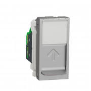 Розетка комп'ютерна Schneider Electric Unica New RJ45 одинична категорія 5e UTP 1 модуль алюміній NU341030