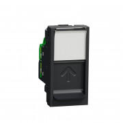 Розетка комп'ютерна Schneider Electric Unica New RJ45 одинична категорія 5e UTP 1 модуль антрацит NU341054