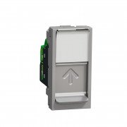 Розетка компьютерная Schneider Electric Unica New RJ45 одиночная категория 6 UTP 1 модуль алюминий NU341430