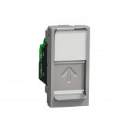 Розетка комп'ютерна Schneider Electric Unica New RJ45 категорія 6 STP 1 модуль алюміній NU341630