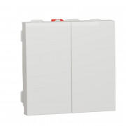 Вимикач Schneider Electric Unica New 2-клавішний схема 5 2 модулі білий NU321118