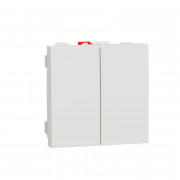 Выключатель Schneider Electric Unica New 2-клавишный 2 х схема 6 2 модуля белый NU321318