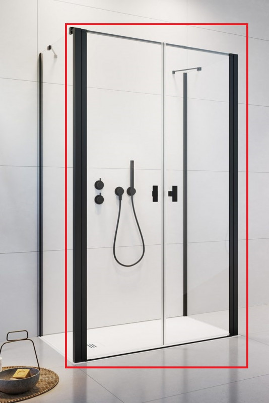 Душові двері Radaway Nes Black DWD+2S 120х200 см орна чорний/прозоре скло 10035120-54-01