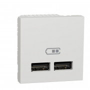 Двойная USB-розетка Schneider Electric Unica New 2.1А 2 модуля белый NU341818