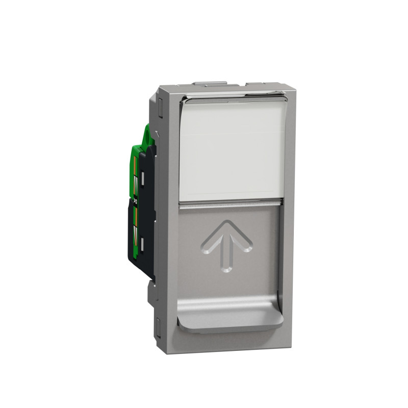 Розетка компьютерная Schneider Electric Unica New RJ45 категория 6A FTP 1 модуль алюминий NU344830