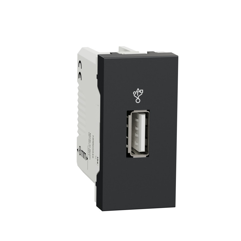 USB-коннектор Schneider Electric Unica New 1 модуль антрацит NU342954