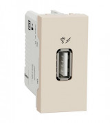 USB-розетка Schneider Electric Unica New 5 В/1000 мА 1 модуль бежевий NU342844